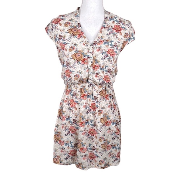 Forever 21 Floral V-Neck Summer Midi Dress Size Small - Picture 1 of 7